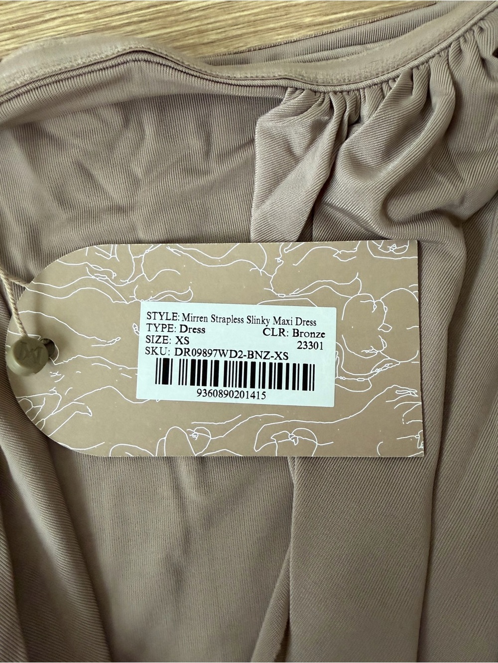 Meshki mirren slinky Ruched Maxi Dress in Taupe - Picture 4 of 4
